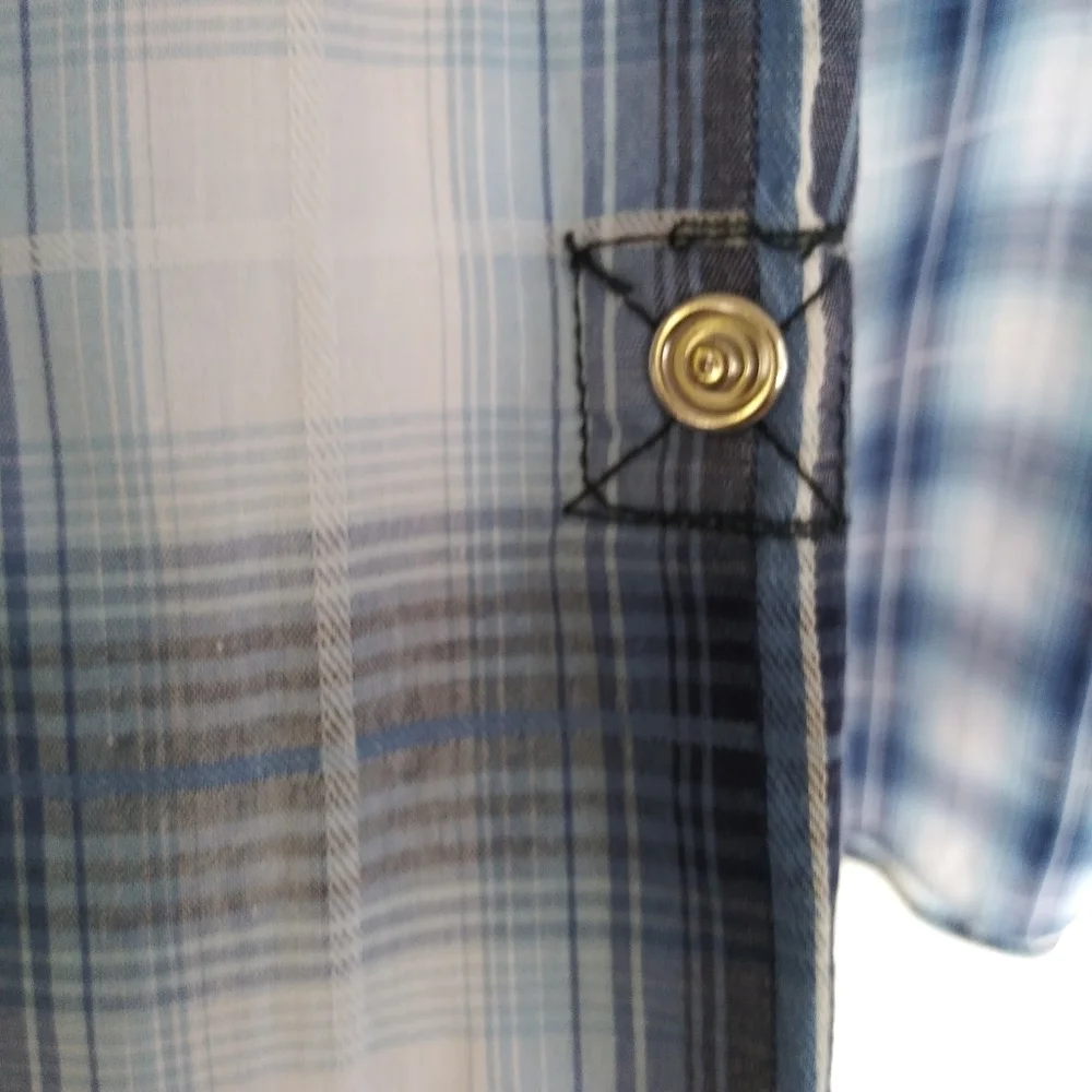 Various Artists | Blue Plaid Western Shirt Sz XL